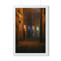 Framed Vertical Poster - Shadowed Alleyway Mystery Art Print...