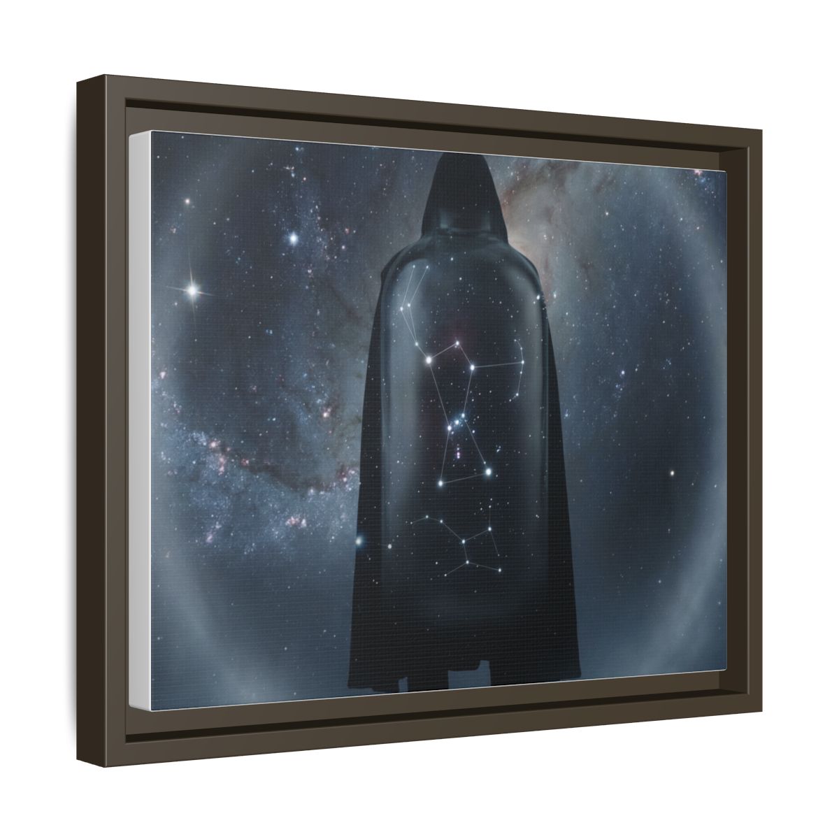 Framed Matte Canvas - Cosmic Sentinel — Espresso / 1.25" (10×8, 12×9, 14×11, 16×12, 20×10, 18×12, 20×16, 24×16, 24×18, 36×12, 24×20, 32×16, 30×20, 30×24, 32×24, 48×16, 36×24, 48×24, 40×30, 60×20, 48×32, 60×30 & 60×40)
