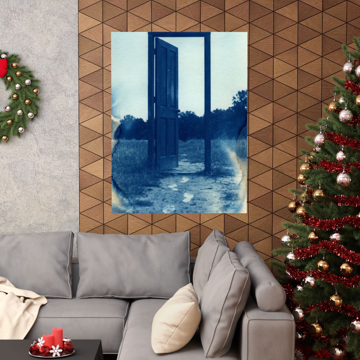 Matte Vertical Poster - Cyanotype Gate (8×10 & 36×54) |...