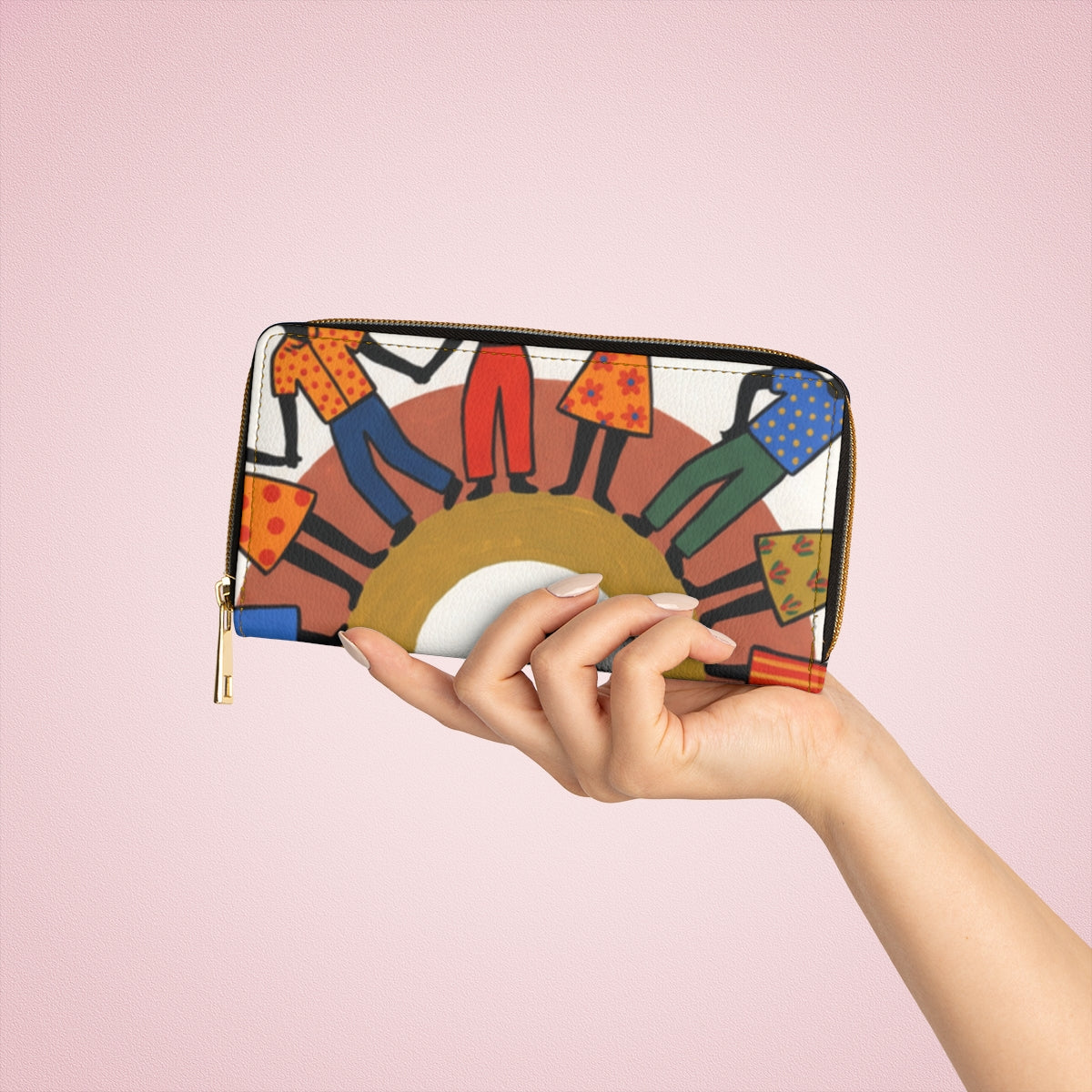 Zipper Wallet - Unity Mandala Folk Art | Echovira Gallery