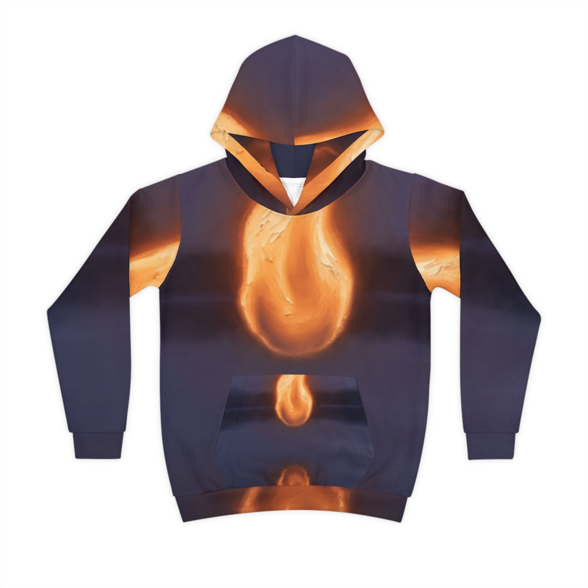 Children's Hoodie with Glowing Flame Art