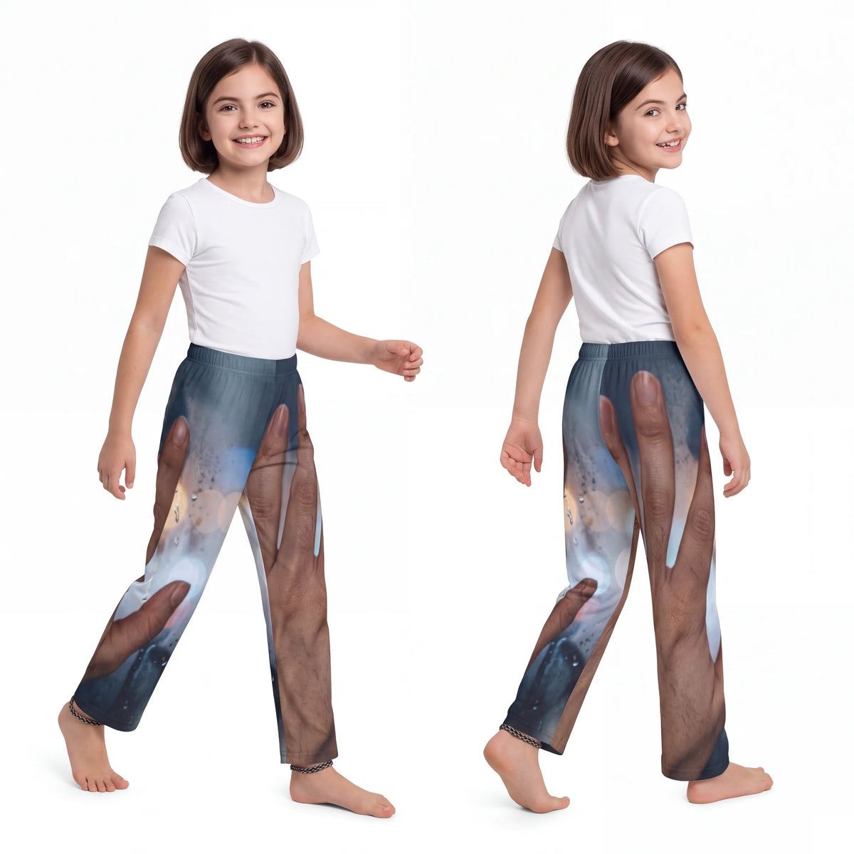 Kids Lounge Pants Rainy City Window Art