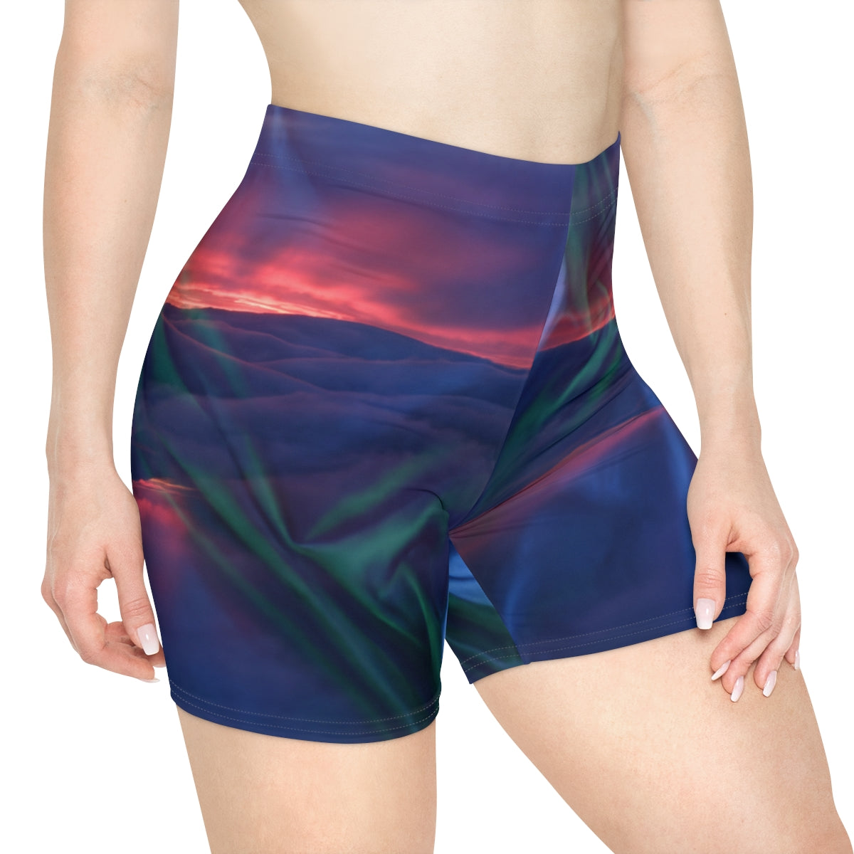 Women's Biker Shorts - Silk Horizon | Echovira Gallery