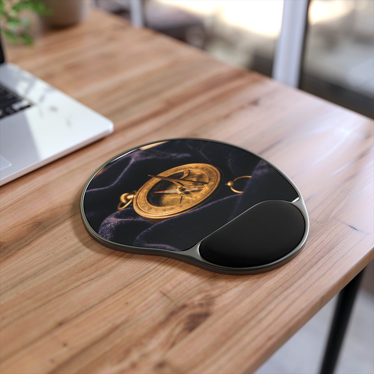 Vintage Brass Sundial Mouse Pad With Wrist Rest