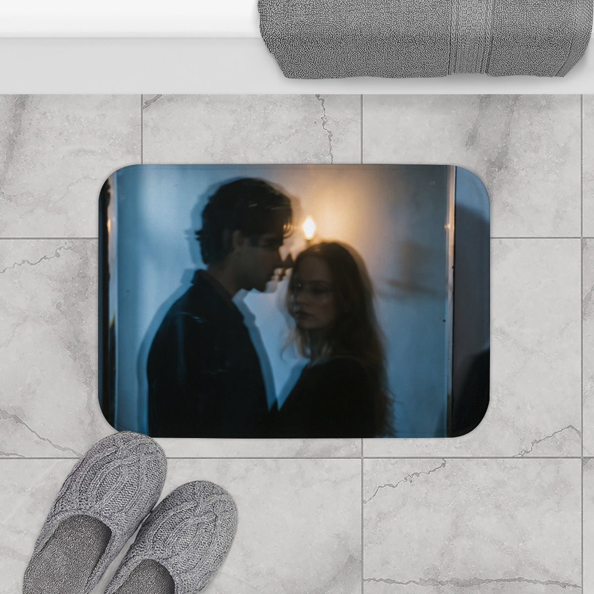 Midnight Reflection Bath Mat - Moody Washroom Decor |...
