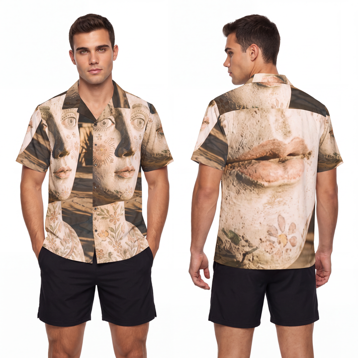 Men's Hawaiian Shirt - Terracotta Clay Bust