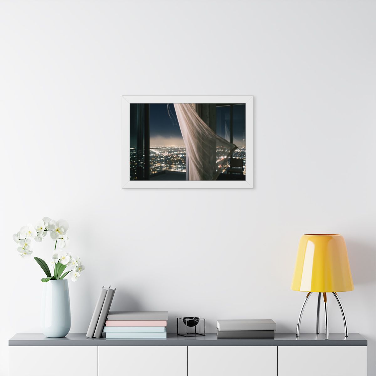 Framed Horizontal Poster - Skyline Serenity — White (14×11...