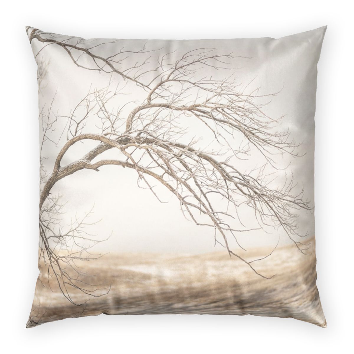 Poly Velvet Pillow - Winter Branch Solitude Landscape |...