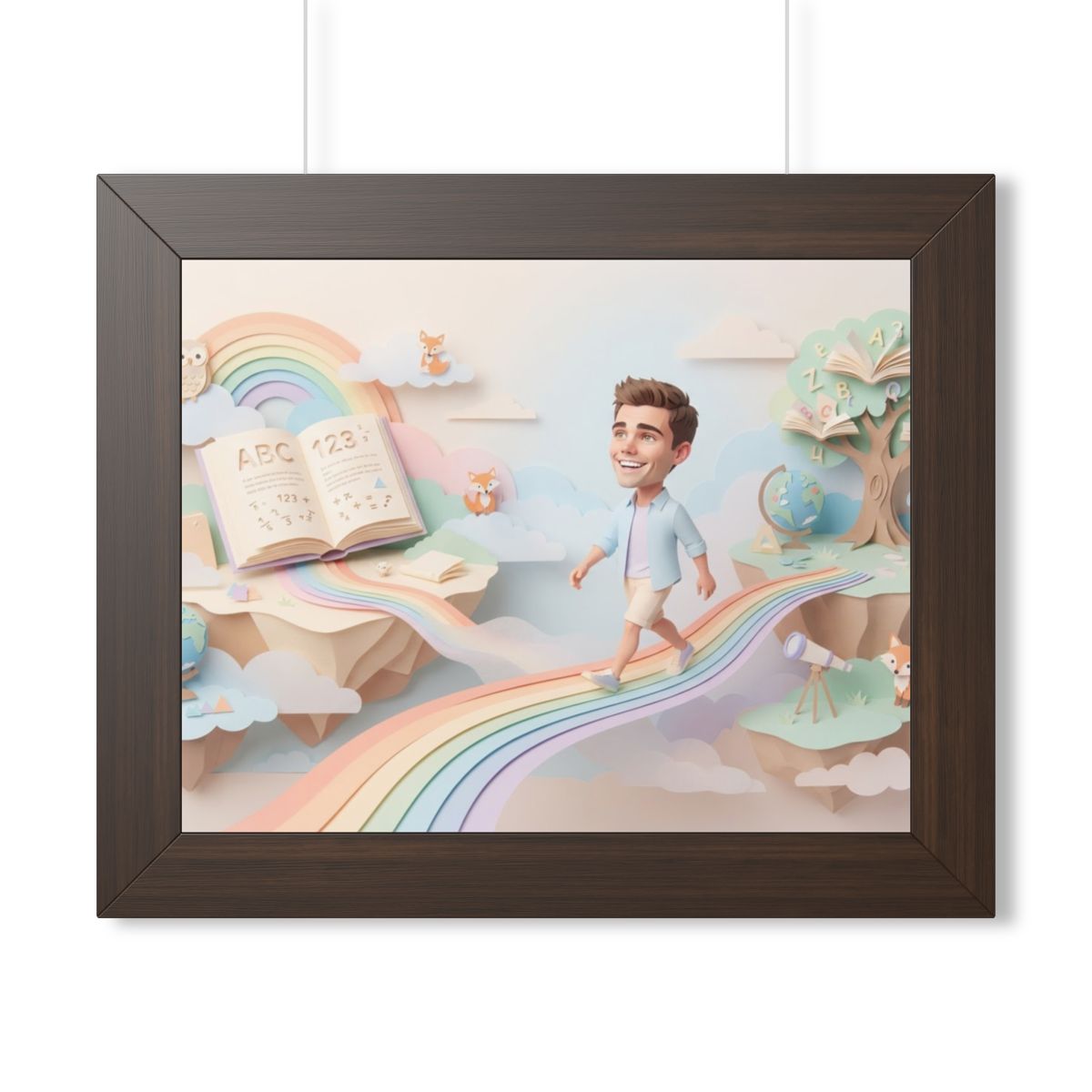 Framed Horizontal Poster - Rainbow Odyssey — Walnut (14×11...