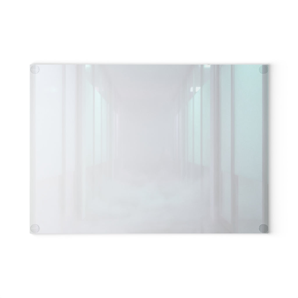 Glass Cutting Board - Liminal Corridor Fog Art Print |...
