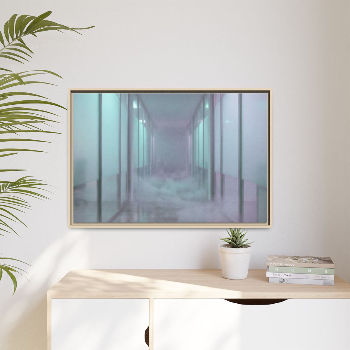 Matte Canvas, Framed - Liminal Corridor Fog Art Print —... |...