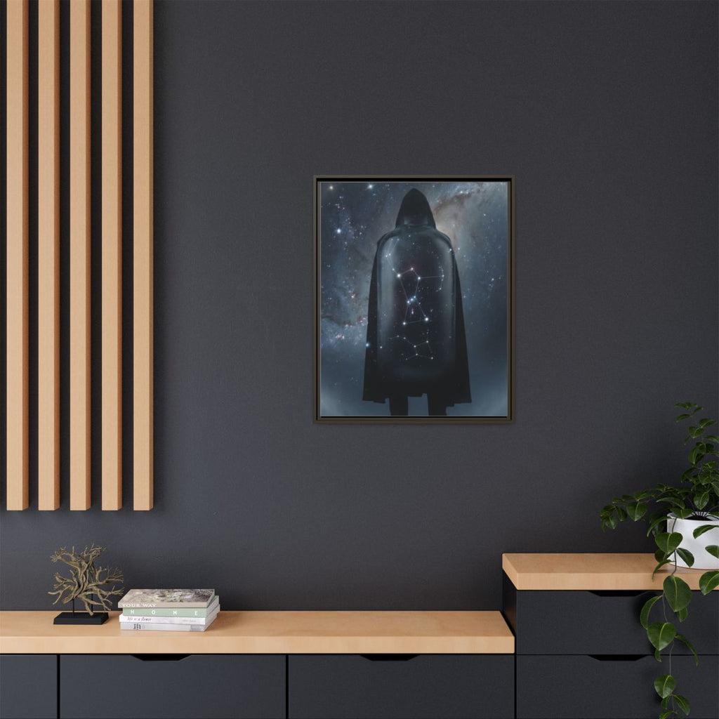 Framed Matte Canvas - Cosmic Sentinel — Espresso / 1.25"......