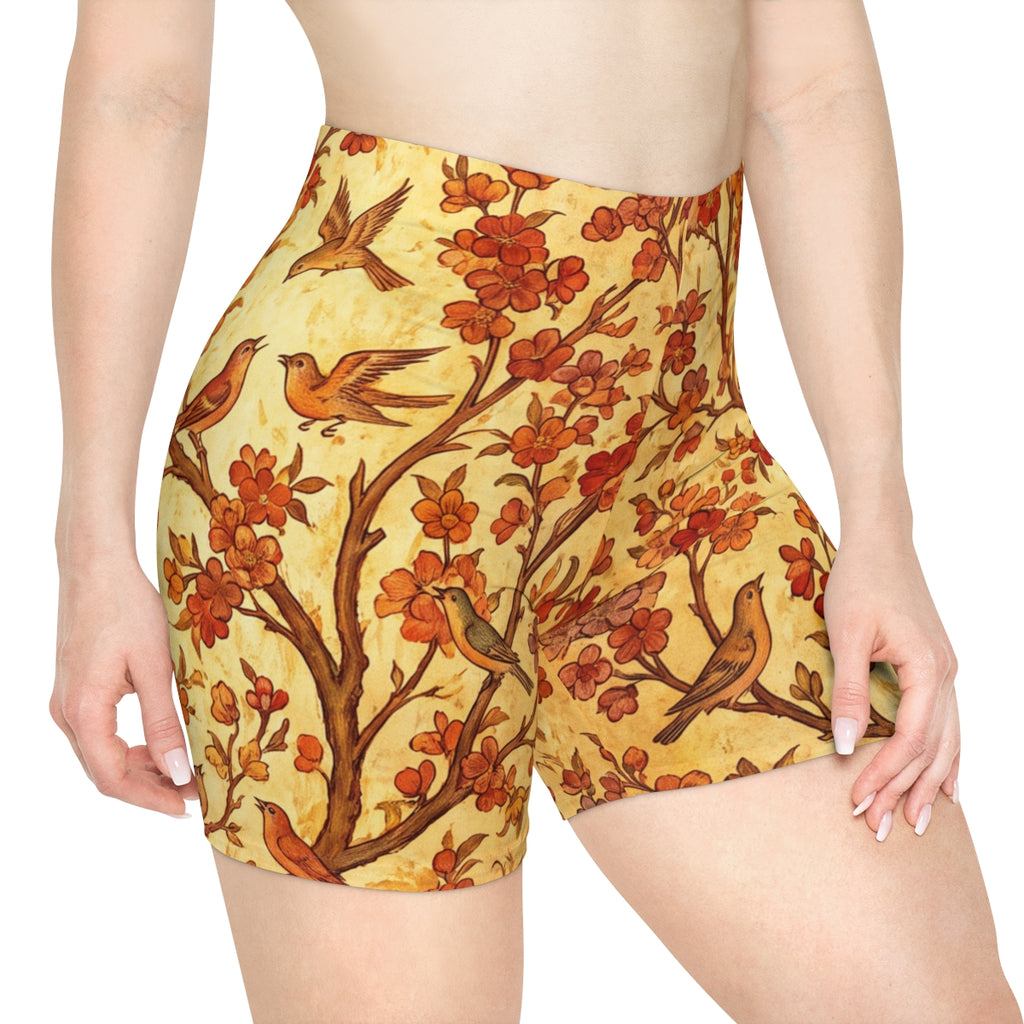 Women's Biker Shorts with Tree of Life Birds