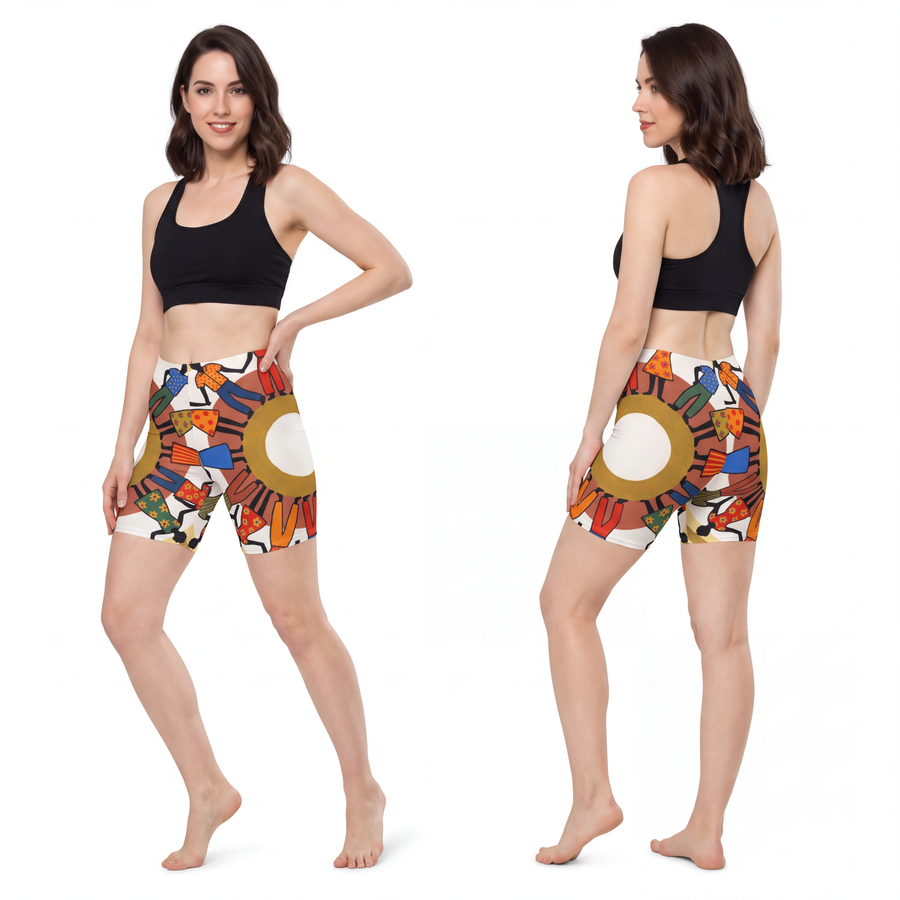 Women's Biker Shorts - Unity Mandala Folk Art