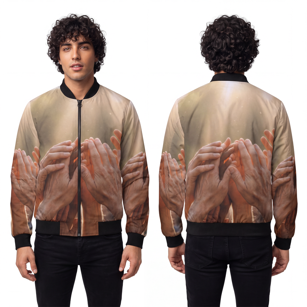 Men's Bomber Jacket - Golden Rays of Unity Wall Art |...