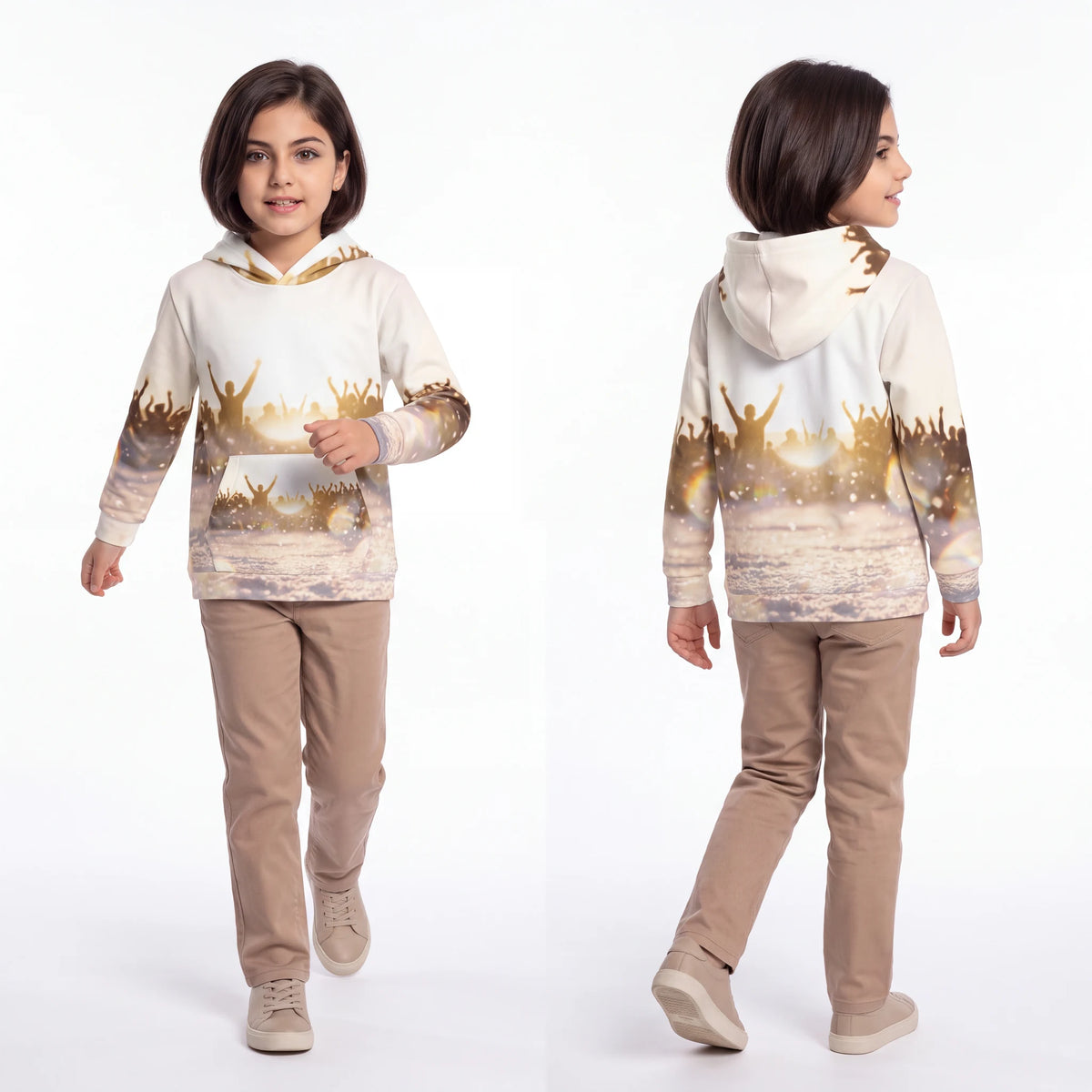 Children's Hoodie Golden Hour Crowd Art