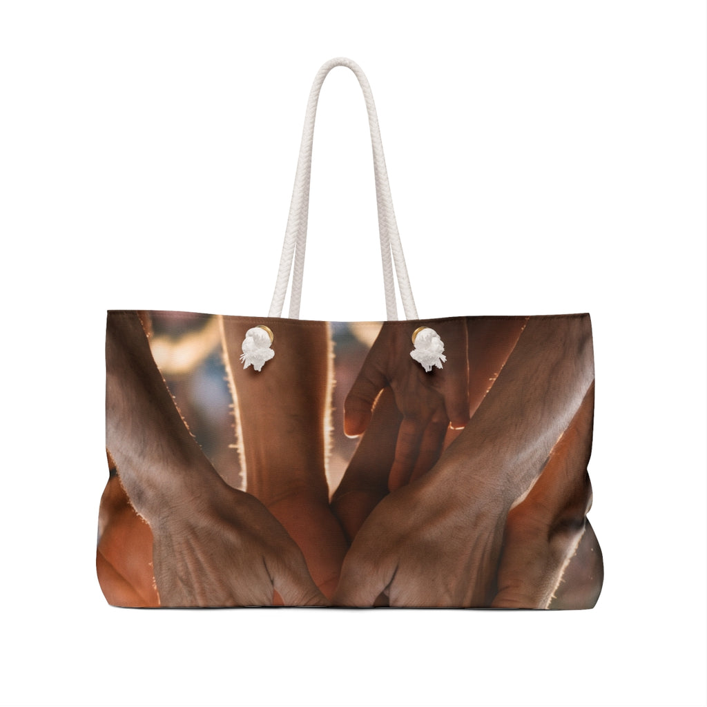 Weekender Bag - Golden Rays of Unity Wall Art | Echovira...