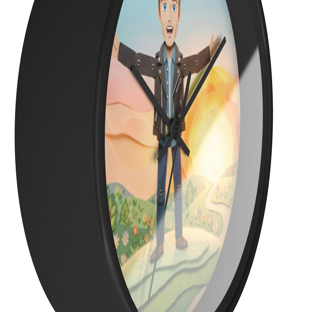 Wall Clock - Sunny Meadow Horizon | Echovira Gallery