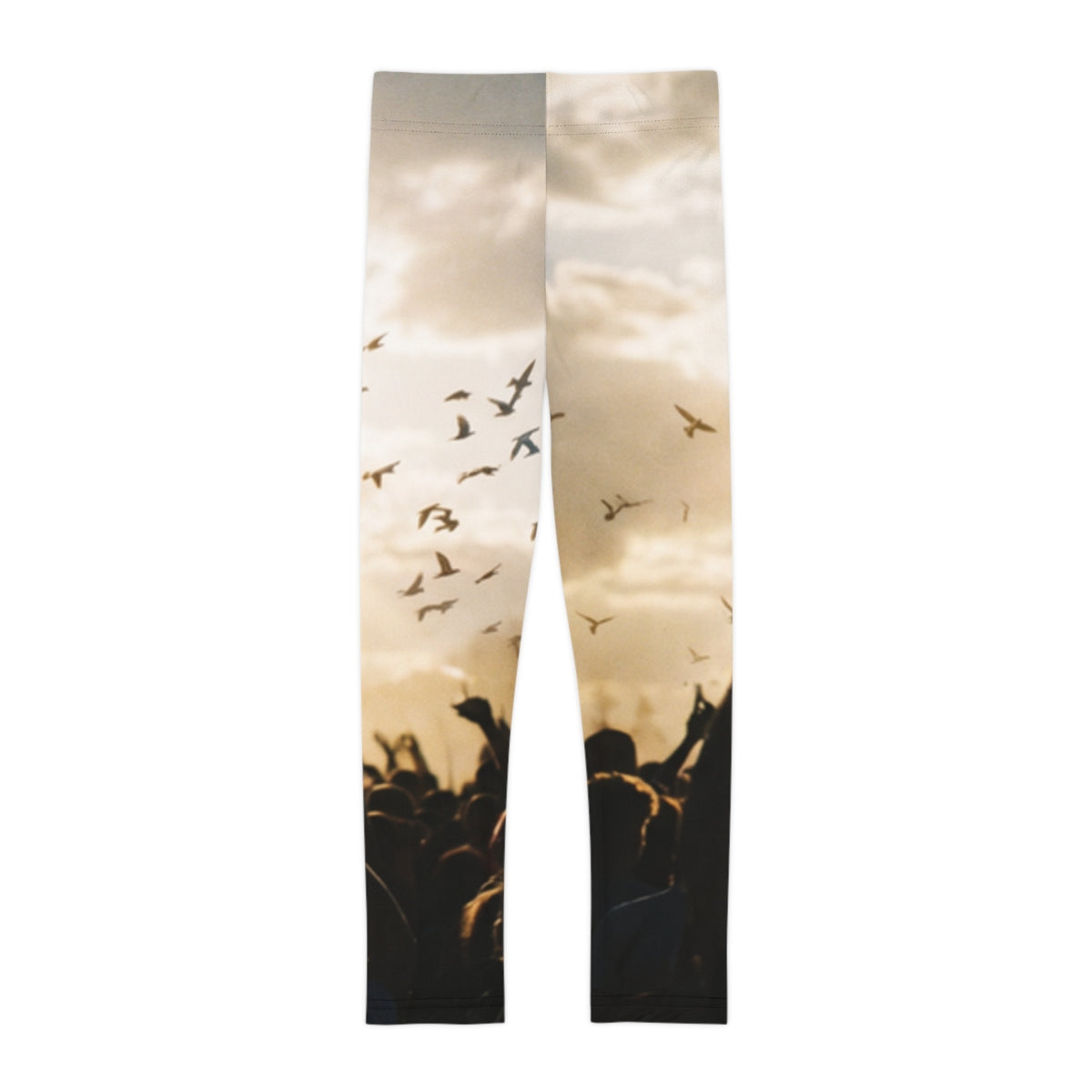 Kids Leggings Sunset Festival Birds Art
