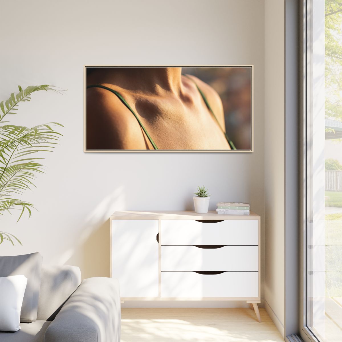 Golden Hour Matte Canvas - Framed Sunset Wall Art — Natural...