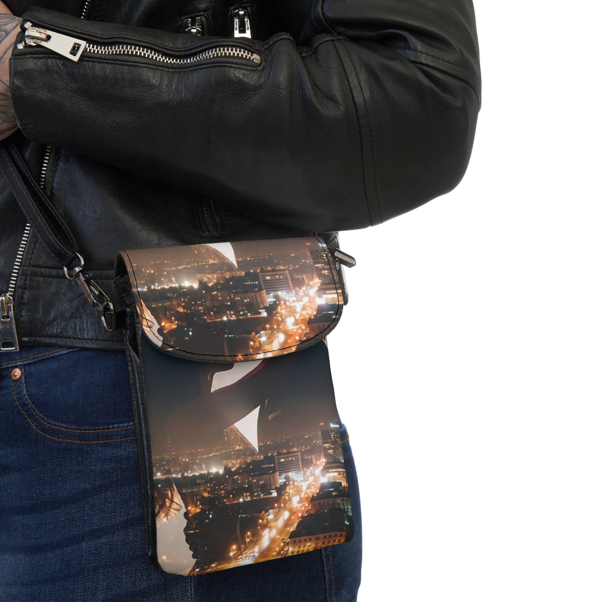 Cell Phone Wallet - Midnight City Silhouette | Echovira...