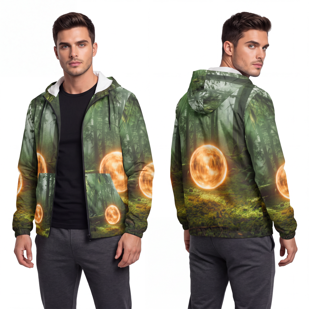 Men's Windbreaker - Mystic Forest | Echovira Gallery