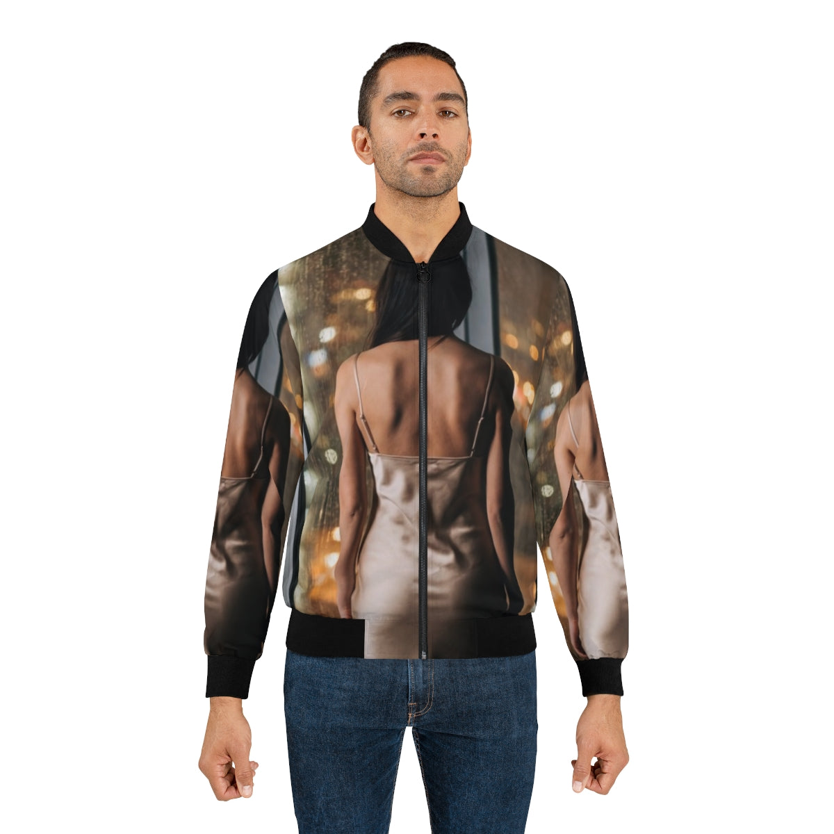 Men's Bomber Jacket - Shimmering Rainscape | Echovira...