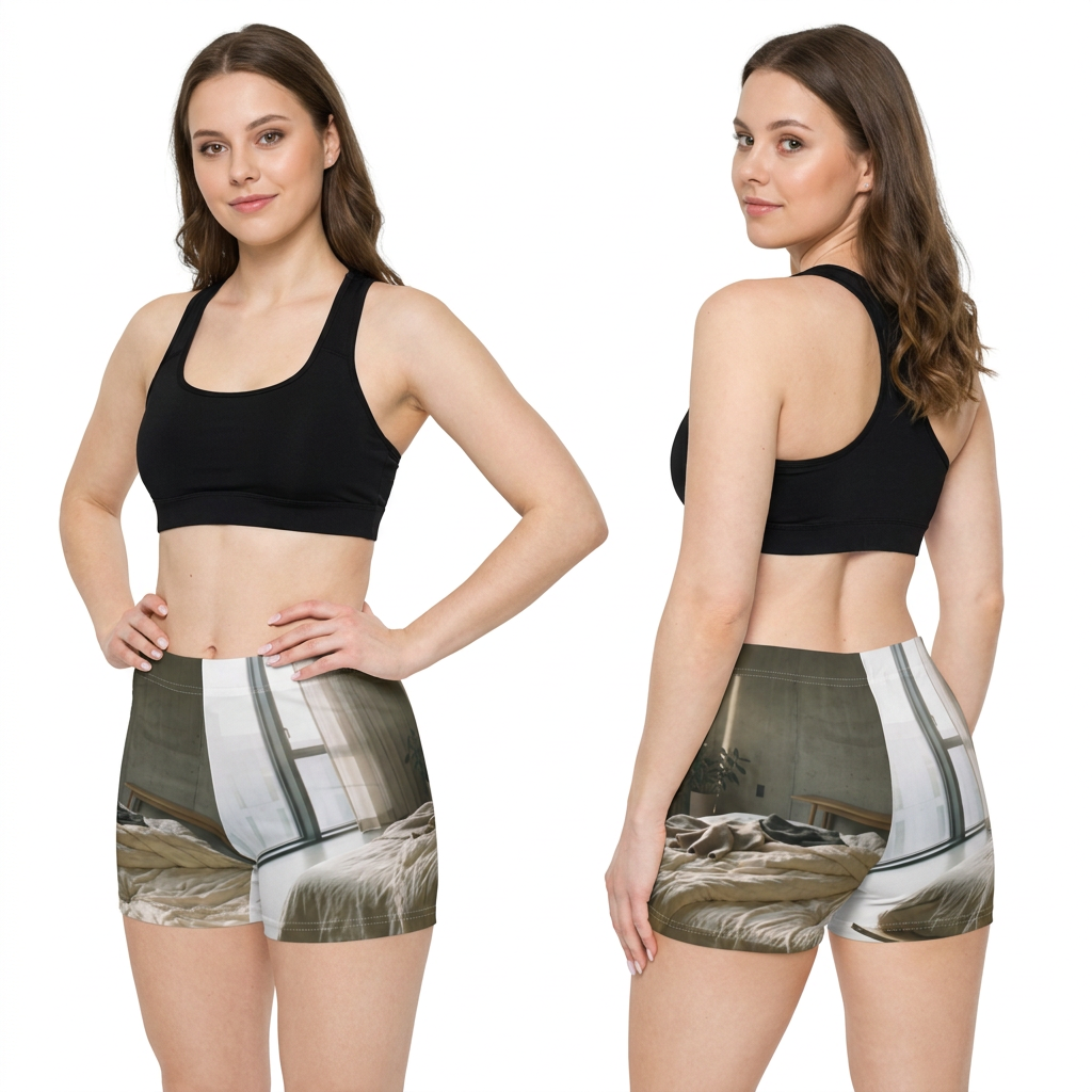 Women's Shorts Brutalist Sanctuary Art