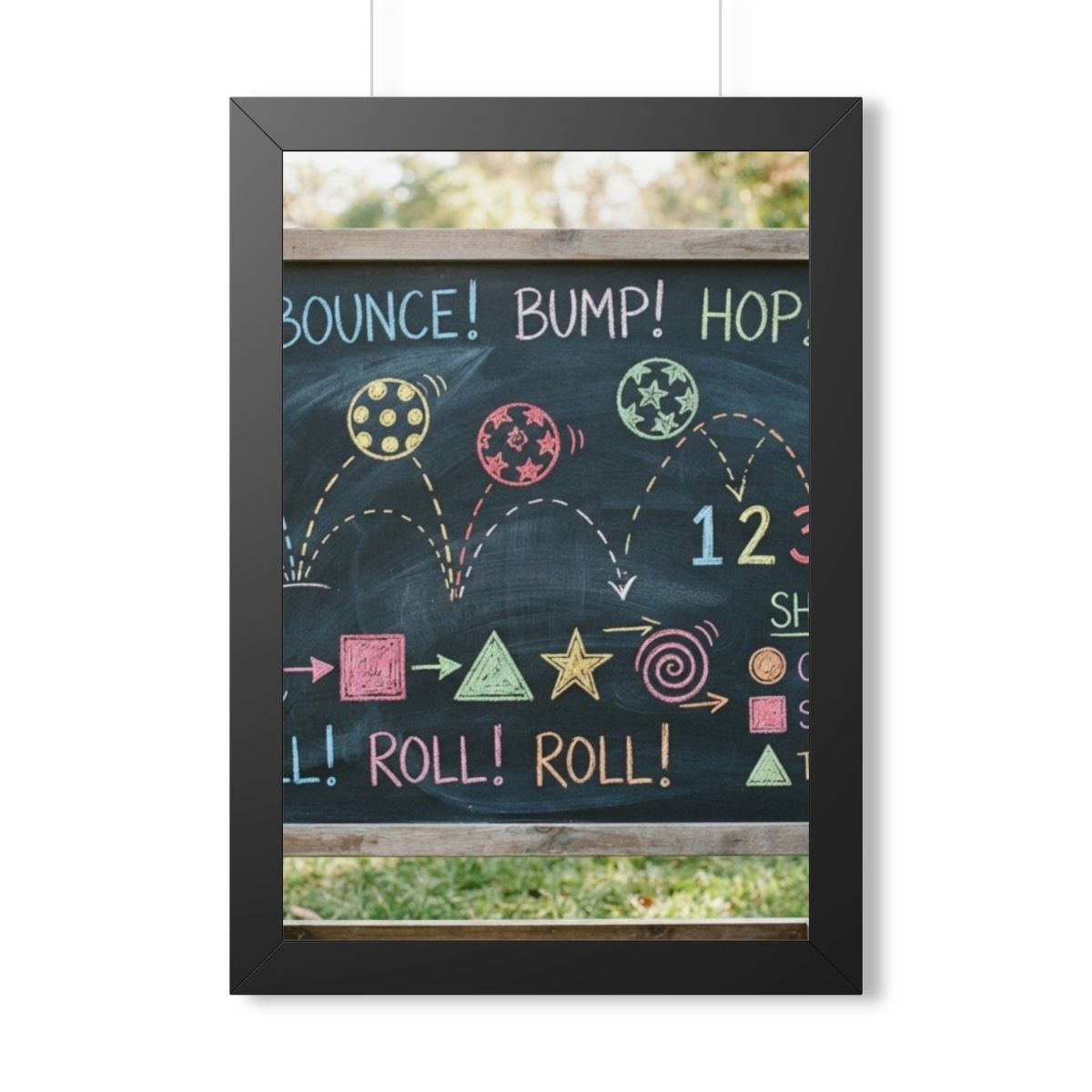 Framed Vertical Poster - Chalkboard Playground — Black... |...