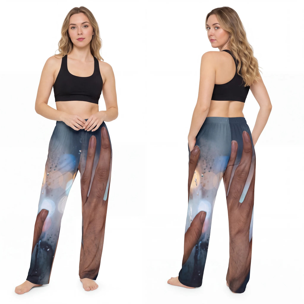 Women's Pajama Pants Rainy City Window Art
