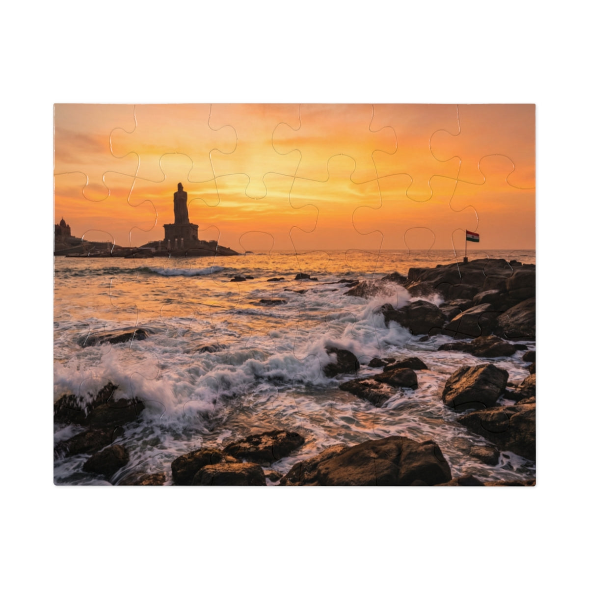 Jigsaw Puzzle with Tin - Coastal Sunrise