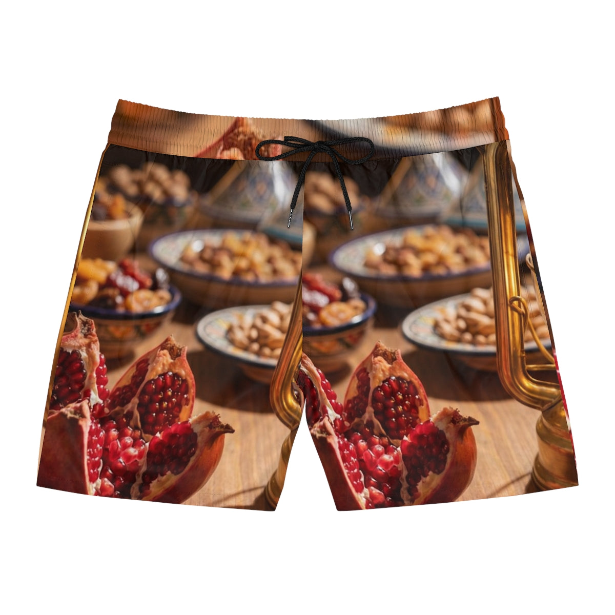 Men's Swim Shorts - Amber Harvest Feast | Echovira Gallery