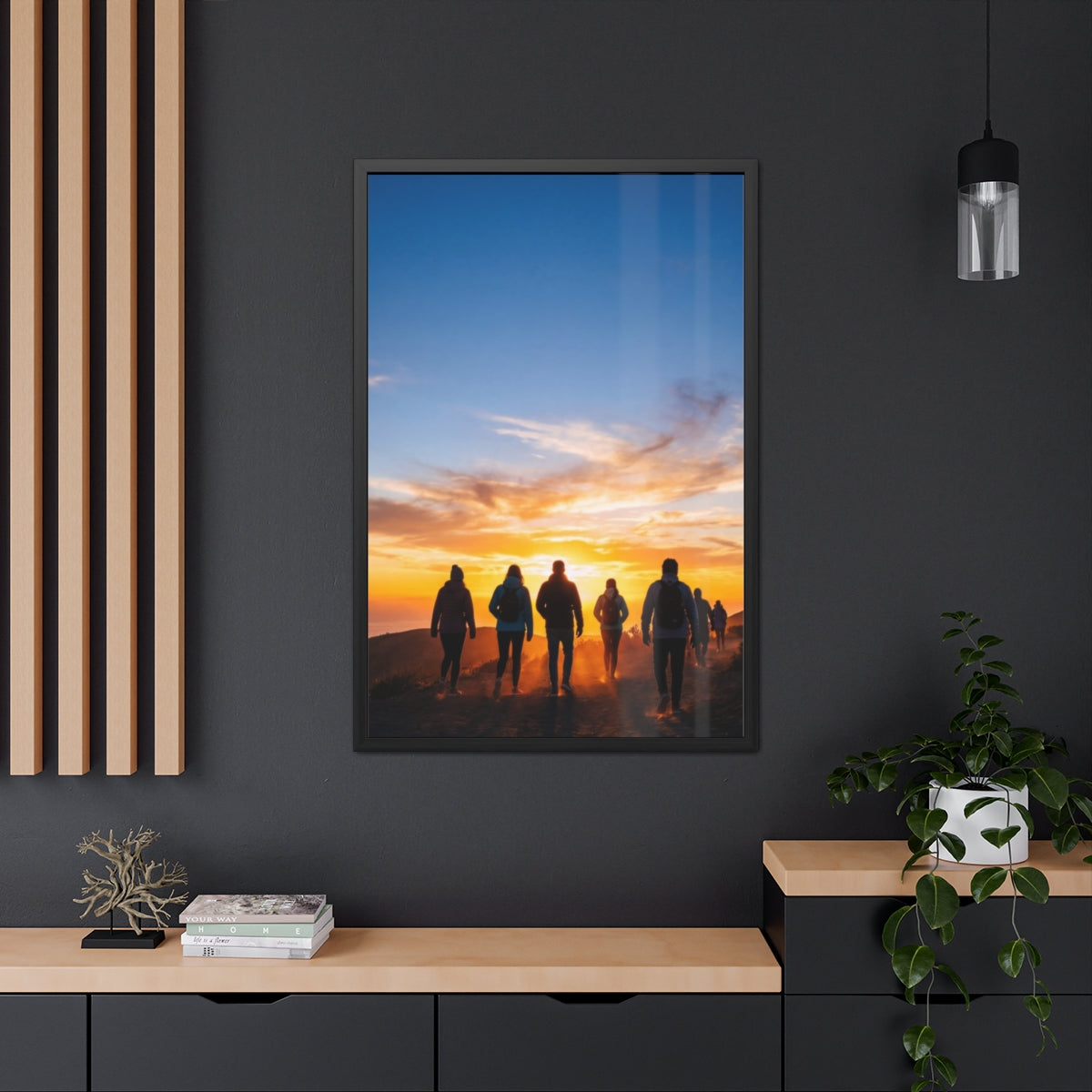 Framed Poster - Golden Sunset Ridge — Portrait (8×12, 9×11...