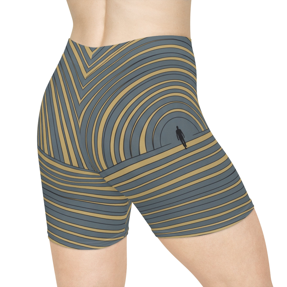 Women's Biker Shorts - Concentric Pace | Echovira Gallery
