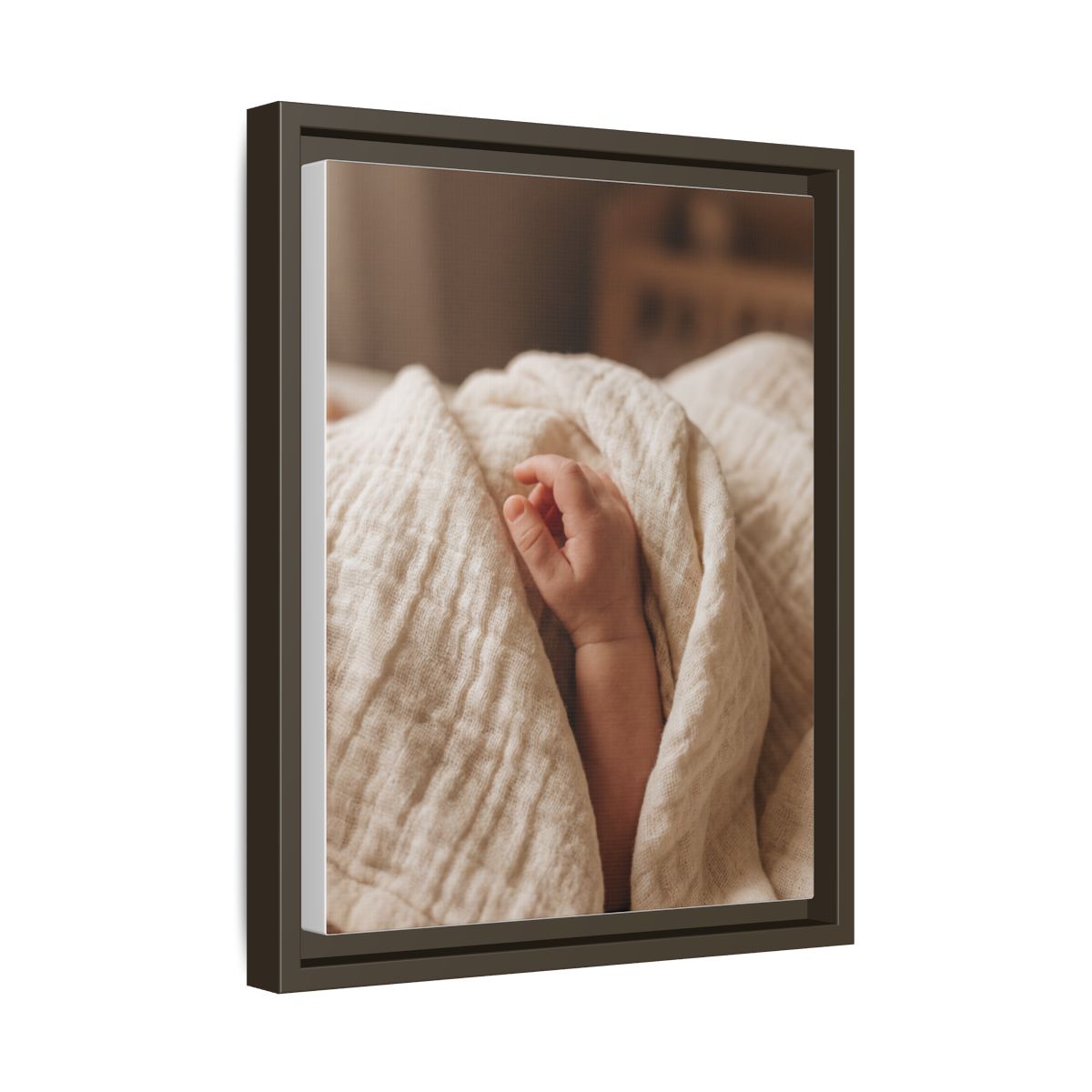 Framed Matte Canvas - Neutral Nursery — Espresso / 1.25"