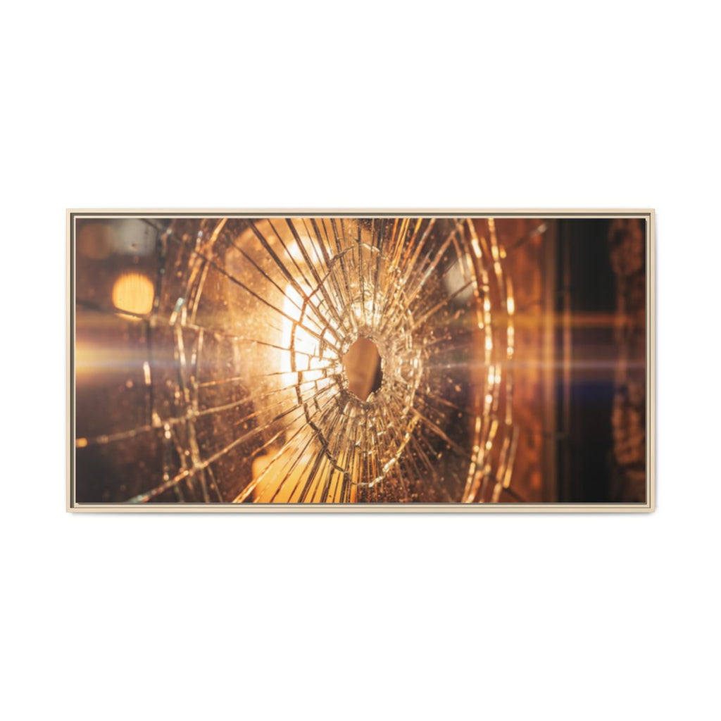 Framed Matte Canvas - Shattered Glass — Natural / 1.25"