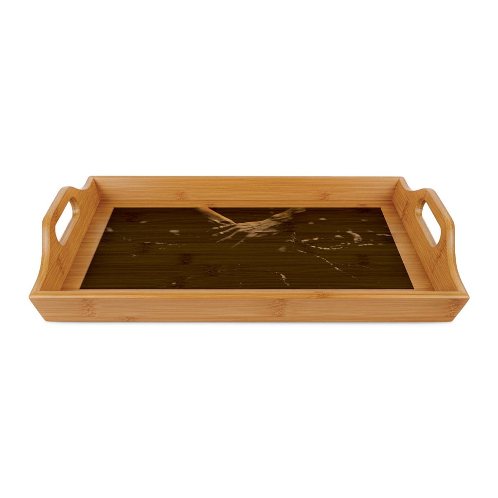 Bamboo Serving Tray with Forest Roots Art