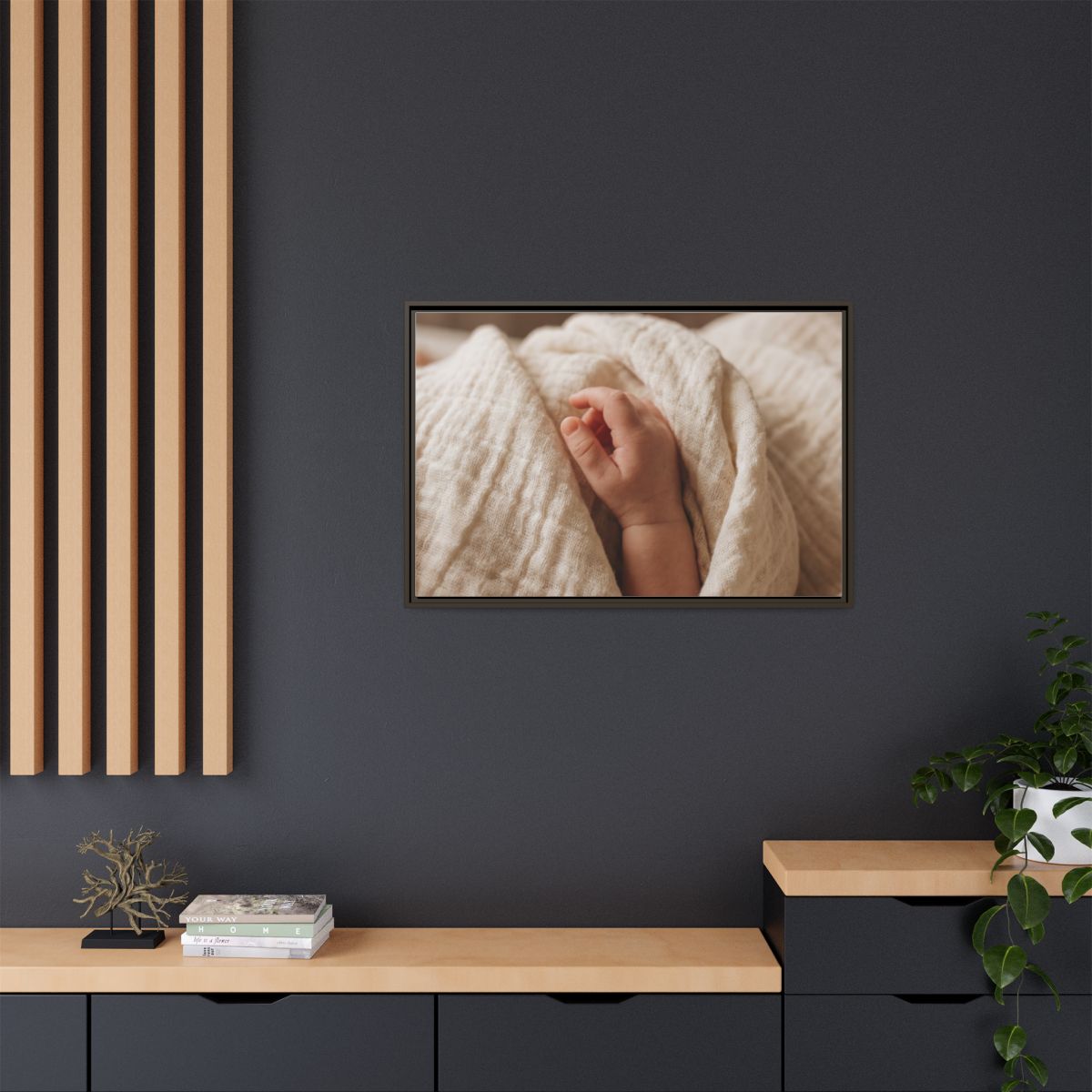 Framed Matte Canvas - Neutral Nursery — Espresso / 1.25"