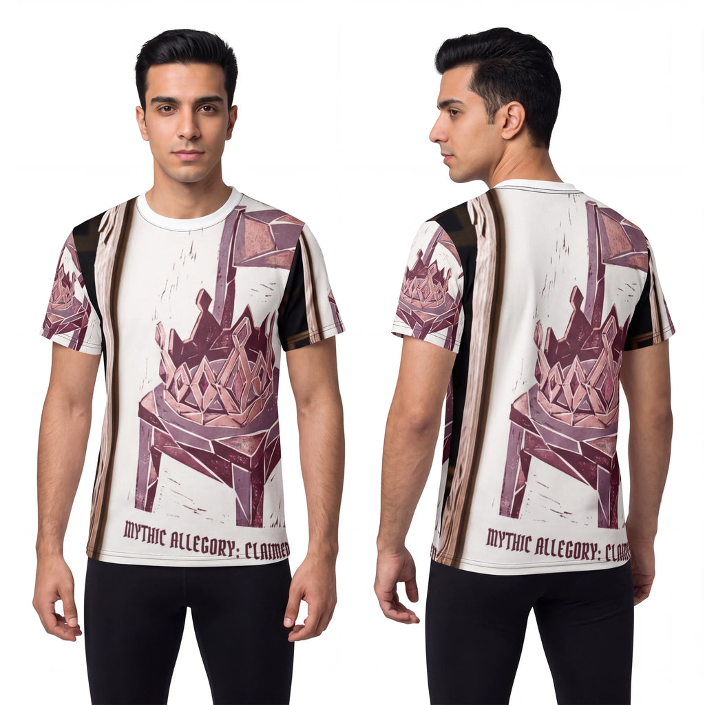 Men's Cut & Sew Tee Linocut Crown Graphic