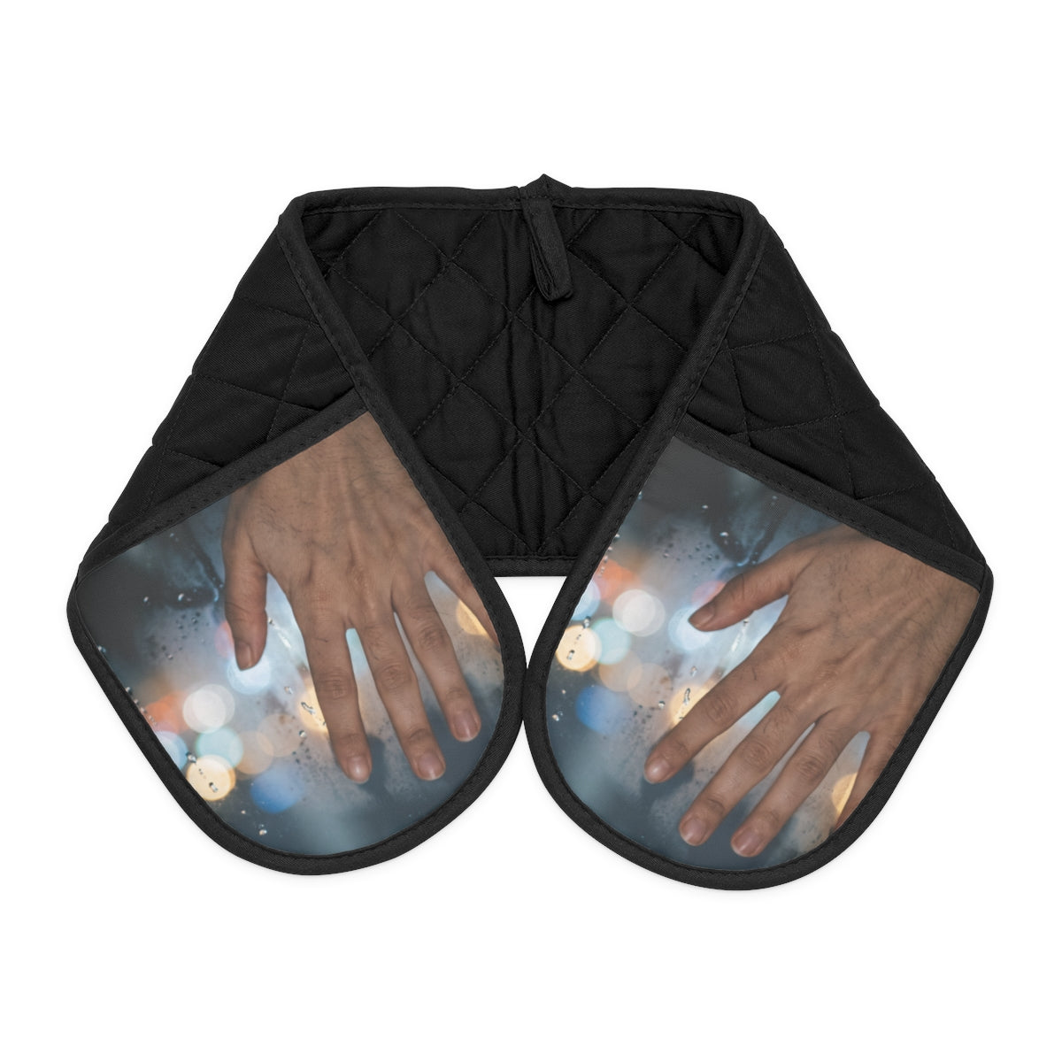 Rainy City Window Oven Mitts