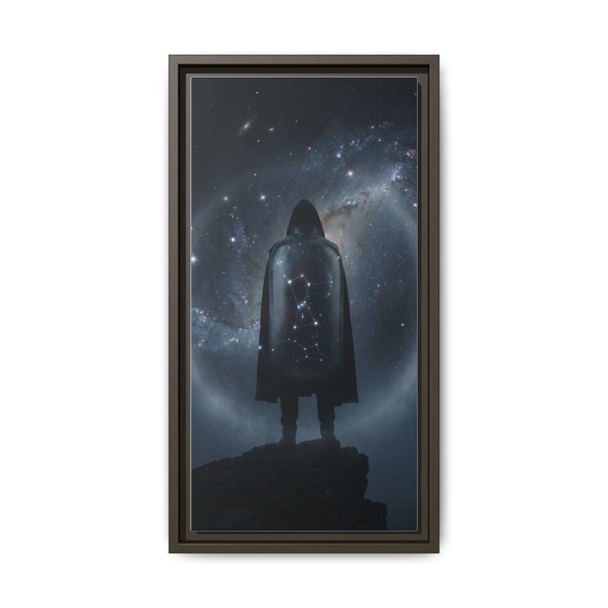Framed Matte Canvas - Cosmic Sentinel — Espresso / 1.25" (8×10, 9×12, 11×14, 12×16, 10×20, 12×18, 16×20, 16×24, 18×24, 12×36, 20×24, 16×32, 20×30, 24×30, 24×32, 16×48, 24×36, 24×48, 30×40, 20×60, 32×48, 30×60 & 40×60)
