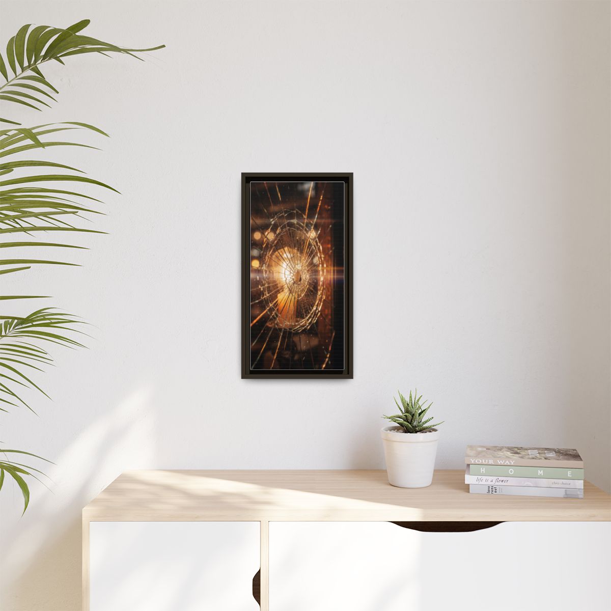 Matte Canvas, Framed - Golden Fractured Art — Espresso /......
