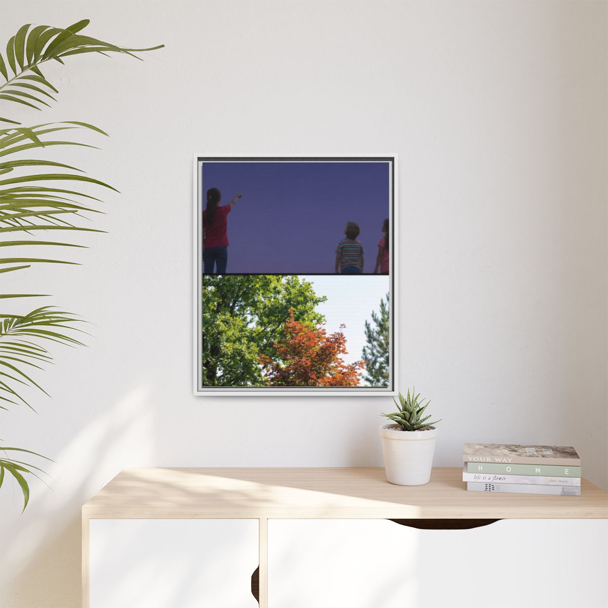 Matte Canvas, Framed - Stardust & Forest Discovery — White /...