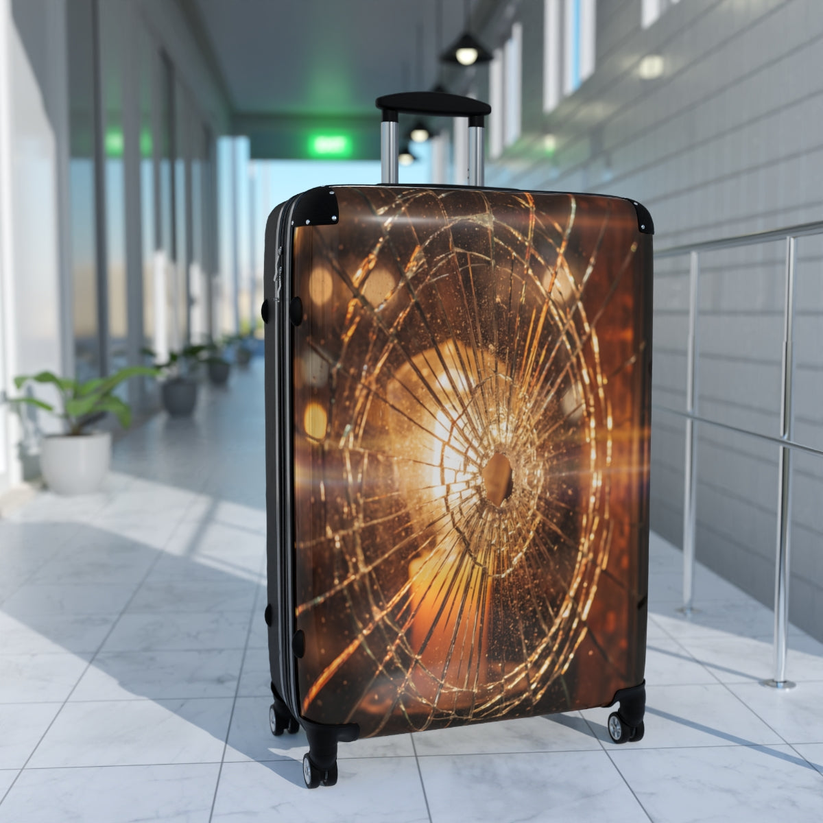 Suitcase - Golden Fracture Hard Shell | Echovira Gallery