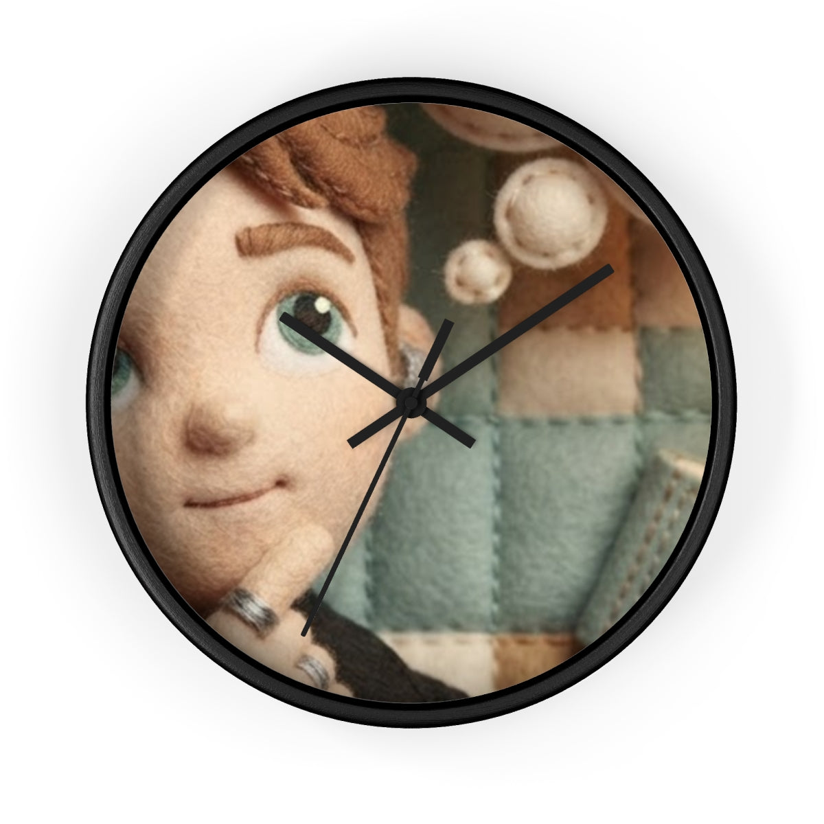 Wall Clock - Counting Dreams Felt Boy Art | Echovira Gallery