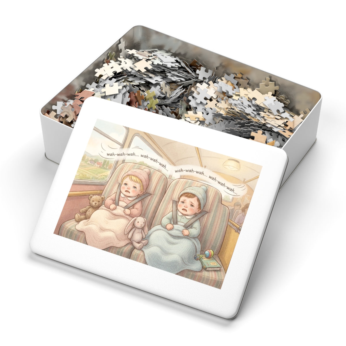 Jigsaw Puzzle with Tin - The Bus Ride (30, 110, 252, 500......