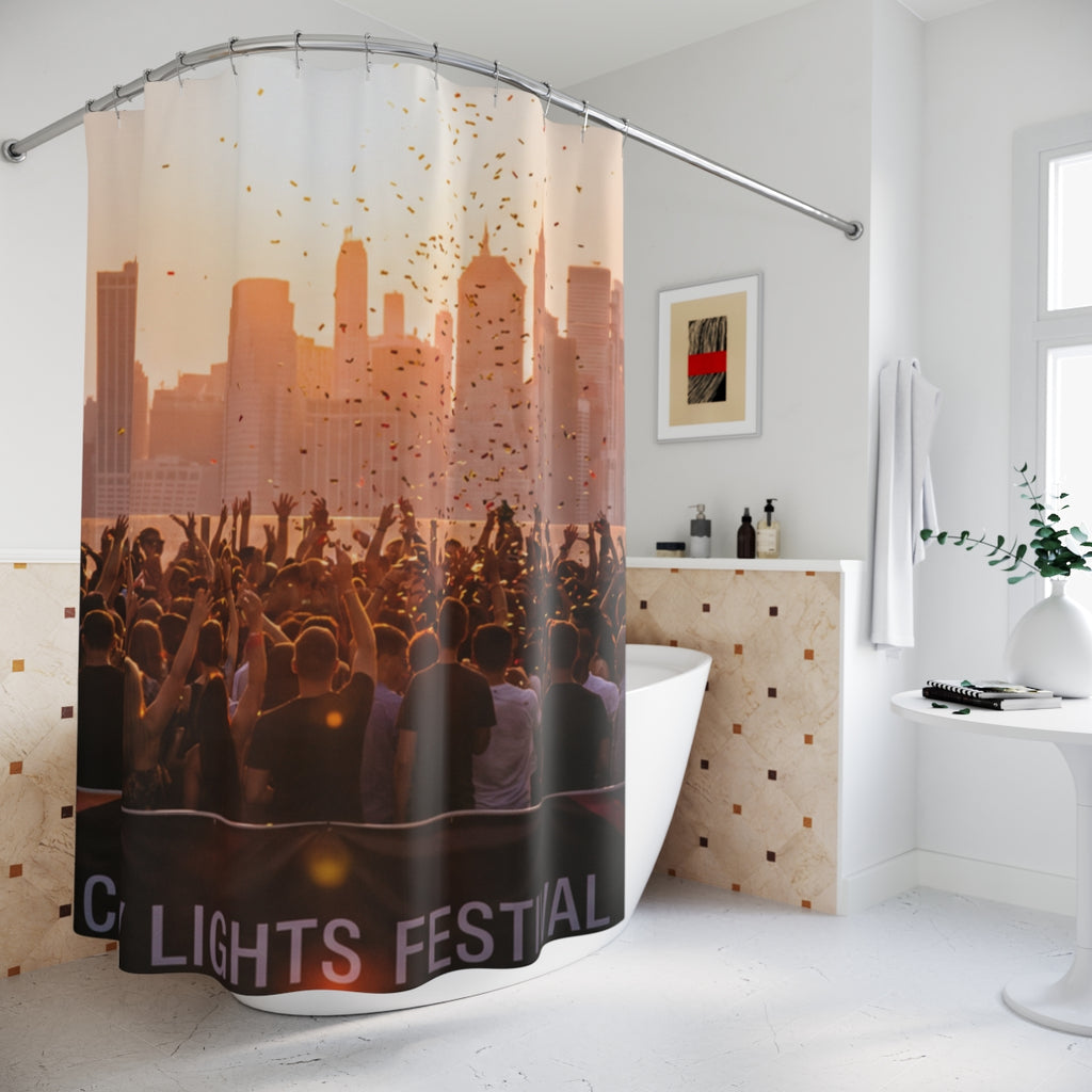Shower Curtain - City Lights Festival | Echovira Gallery