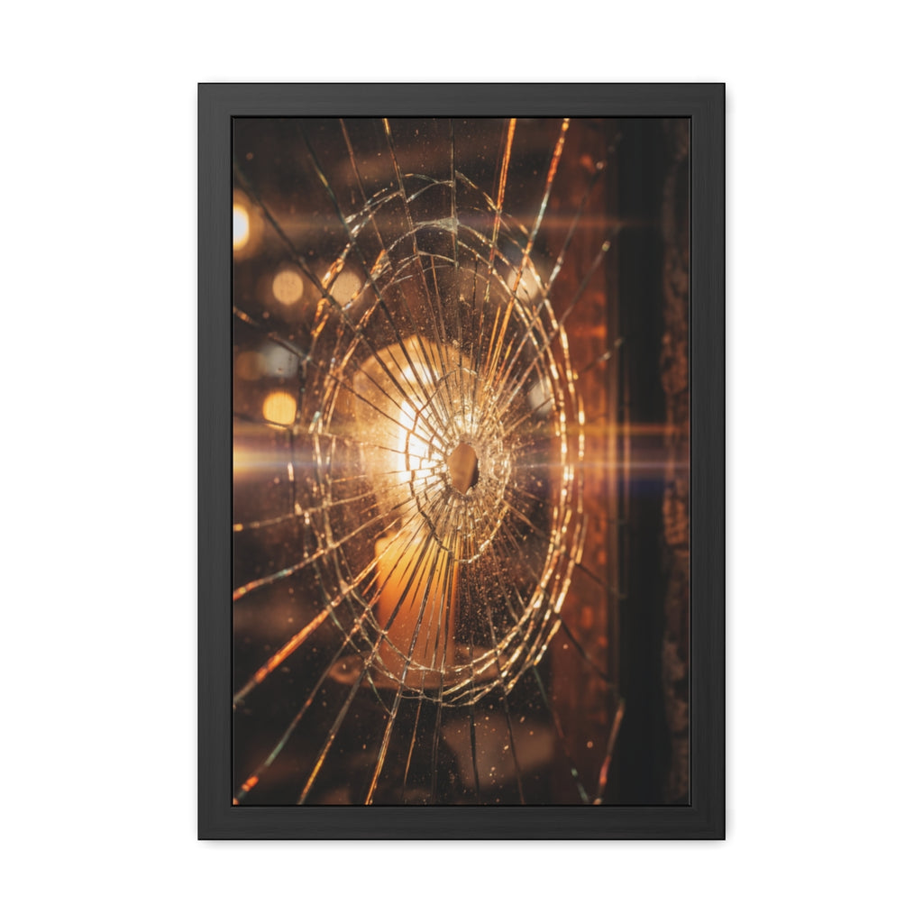 Framed Poster - Moody Fractured Glass — Portrait