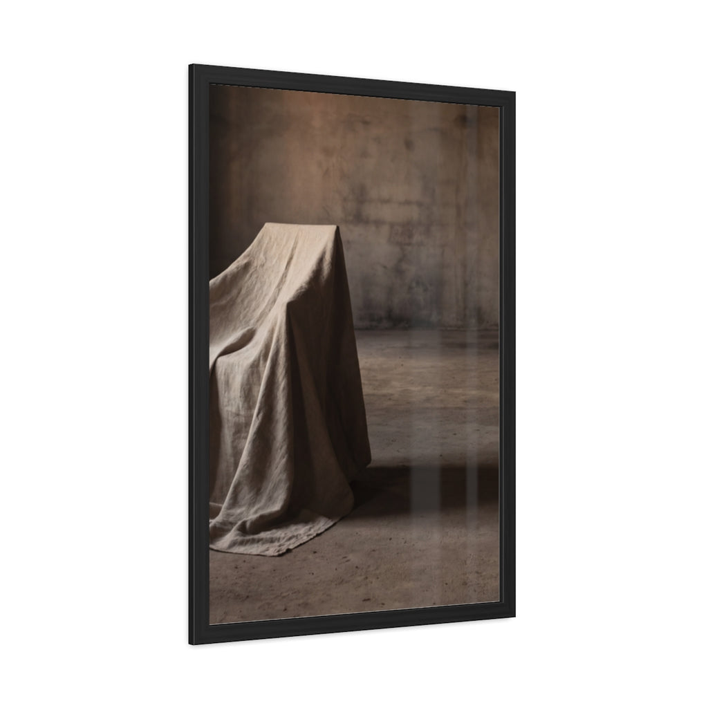 Framed Poster - Draped Minimalist Form — Portrait