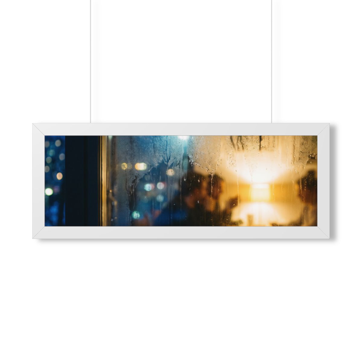 Framed Horizontal Poster - Twilight Gathering — White... |...